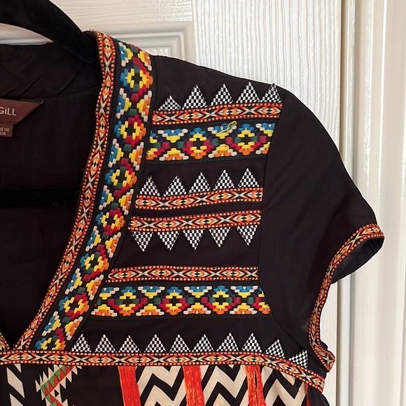 Anthropologie Ranna Gill Chevron Embroidered Blouse - Picture 3 of 8
